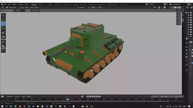 Tank kv-2 Low-poly 3D model