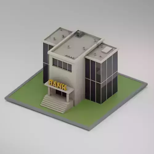 Low-poly Bank Building