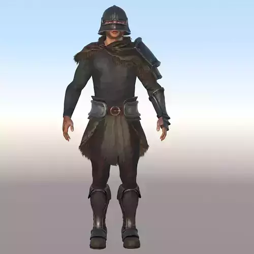 Warrior male 1-3 Low-poly 3D model