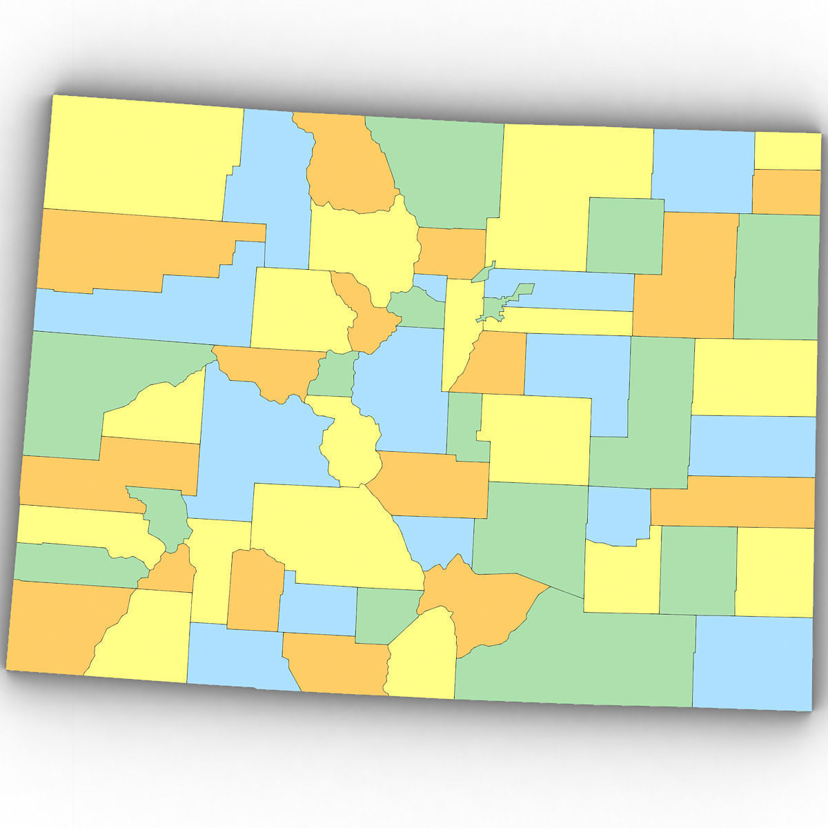 Colorado Political Map 3D model_7