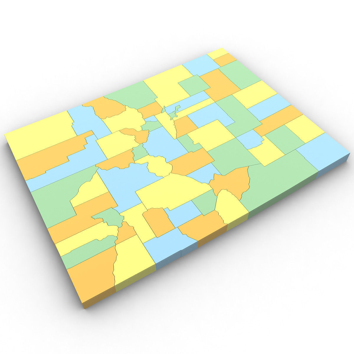 Colorado Political Map 3D model_3