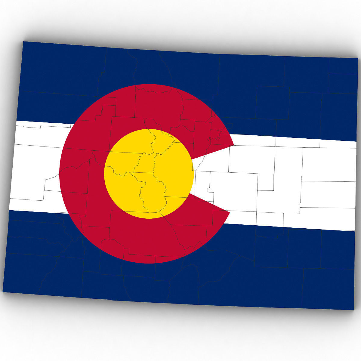 Colorado Political Map 3D model_6