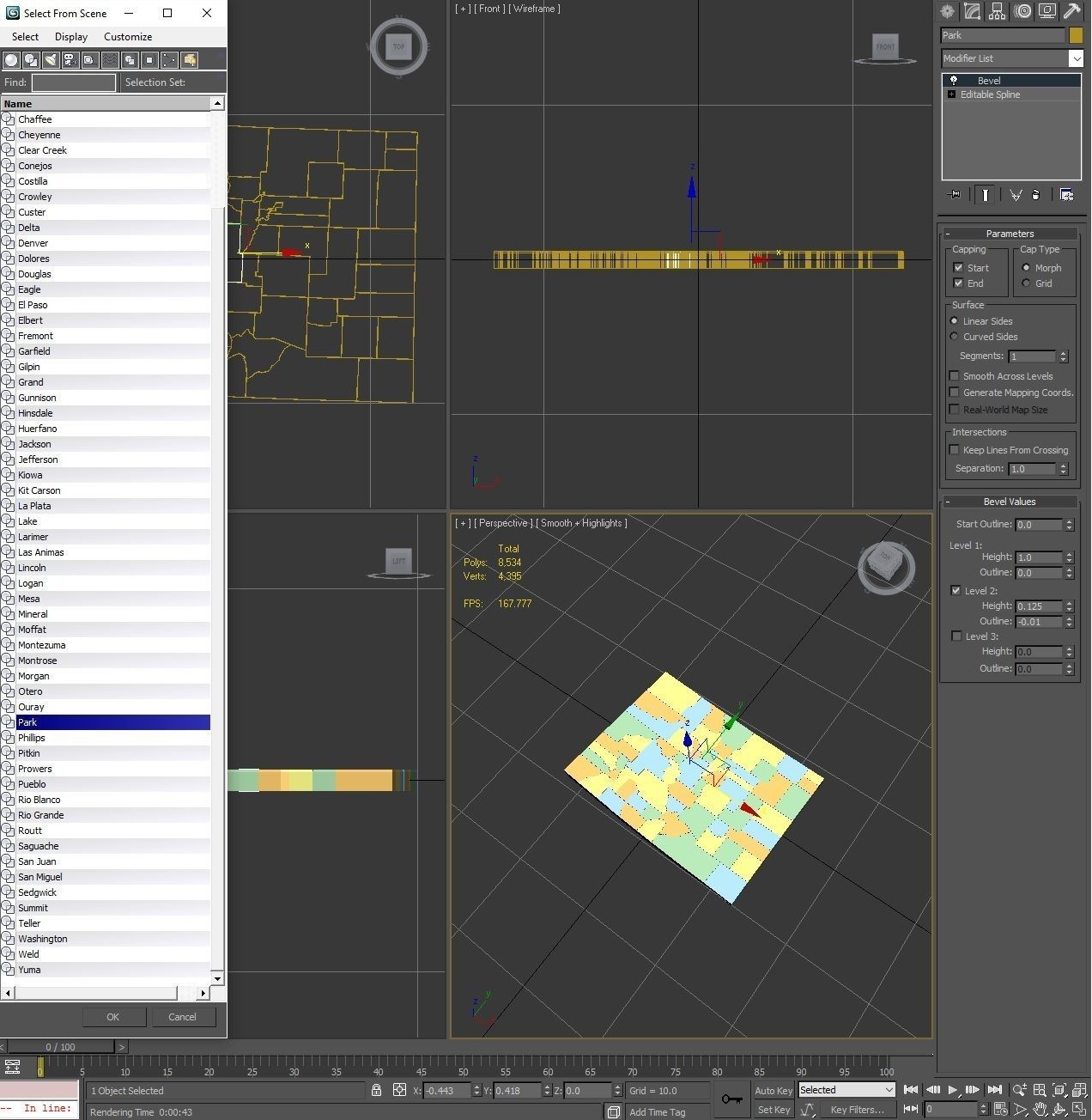 Colorado Political Map 3D model_8