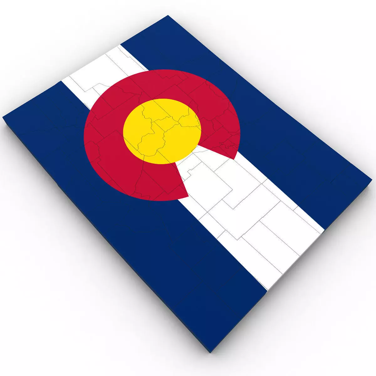 Colorado Political Map 3D model_0
