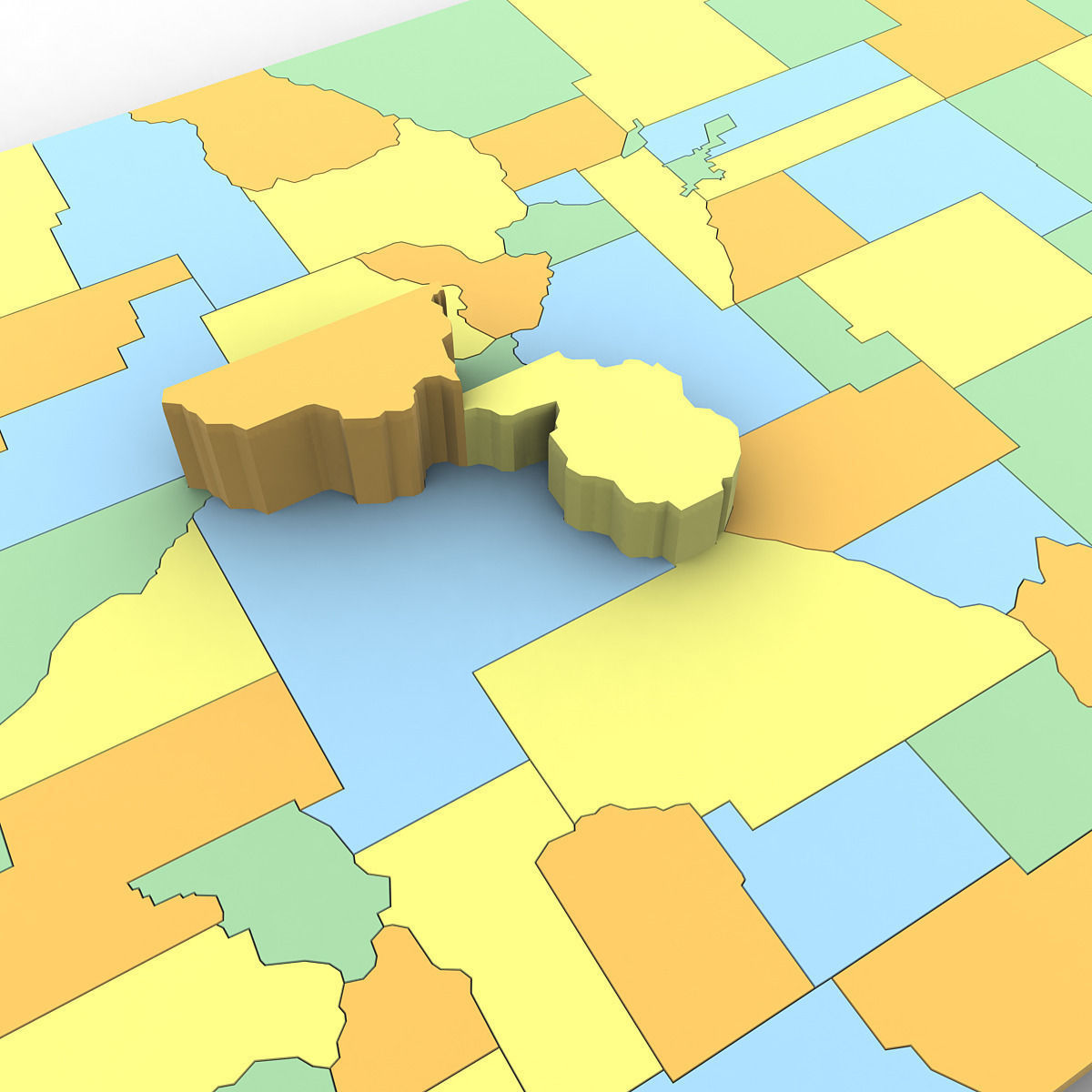 Colorado Political Map 3D model_5