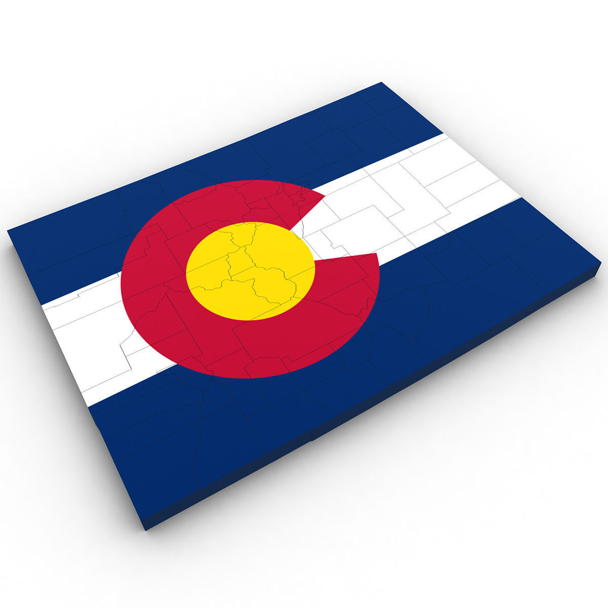 Colorado Political Map 3D model_2