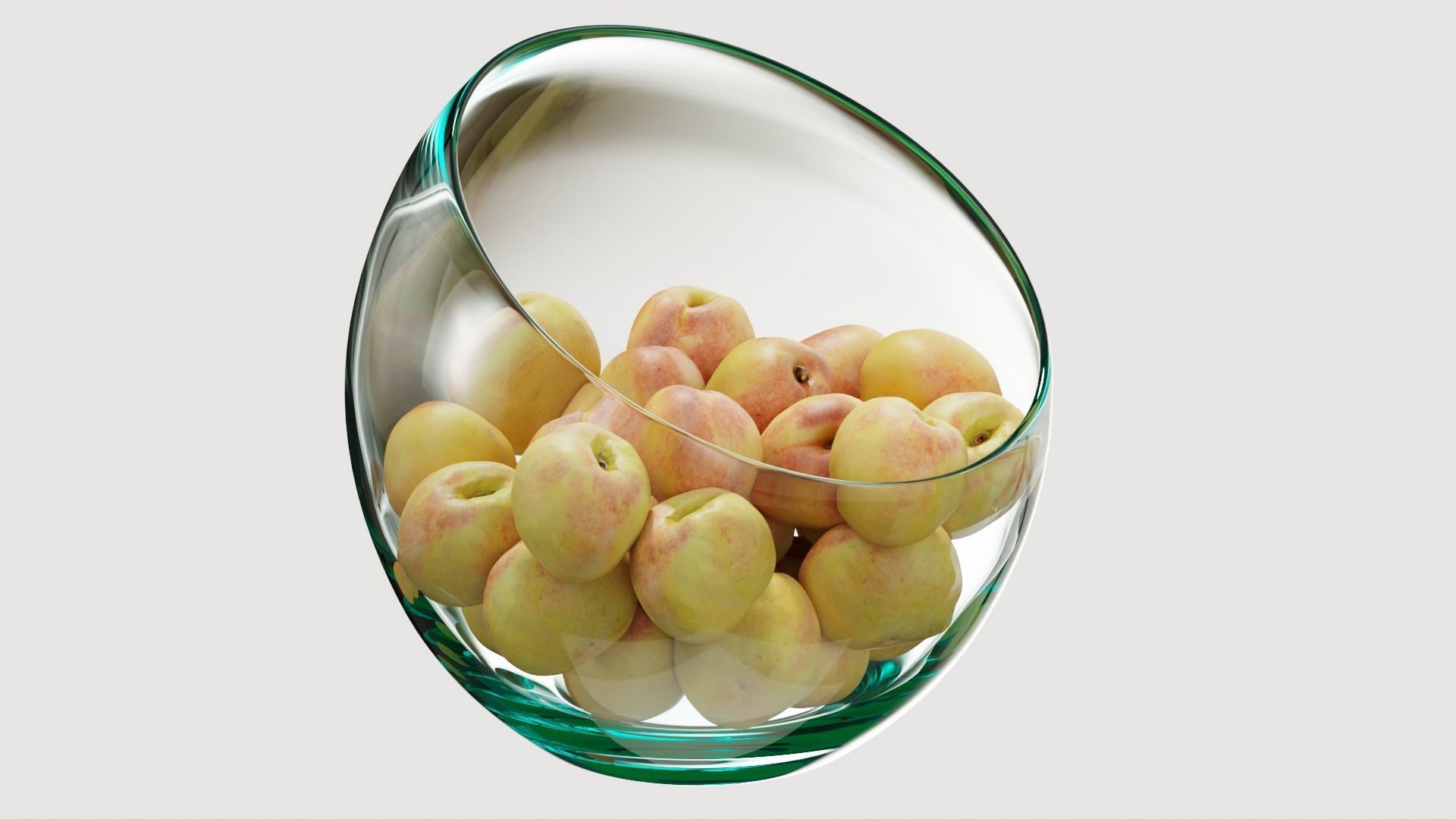 Large Slant Fruit Bowl peach 3D model_5