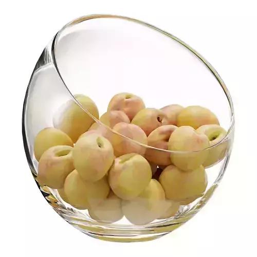 Large Slant Fruit Bowl peach 3D model