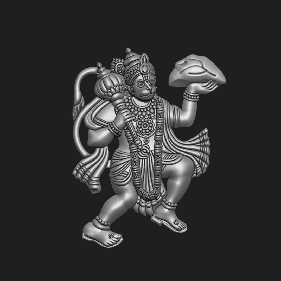 Hanumanji Pendent 3D print model_1
