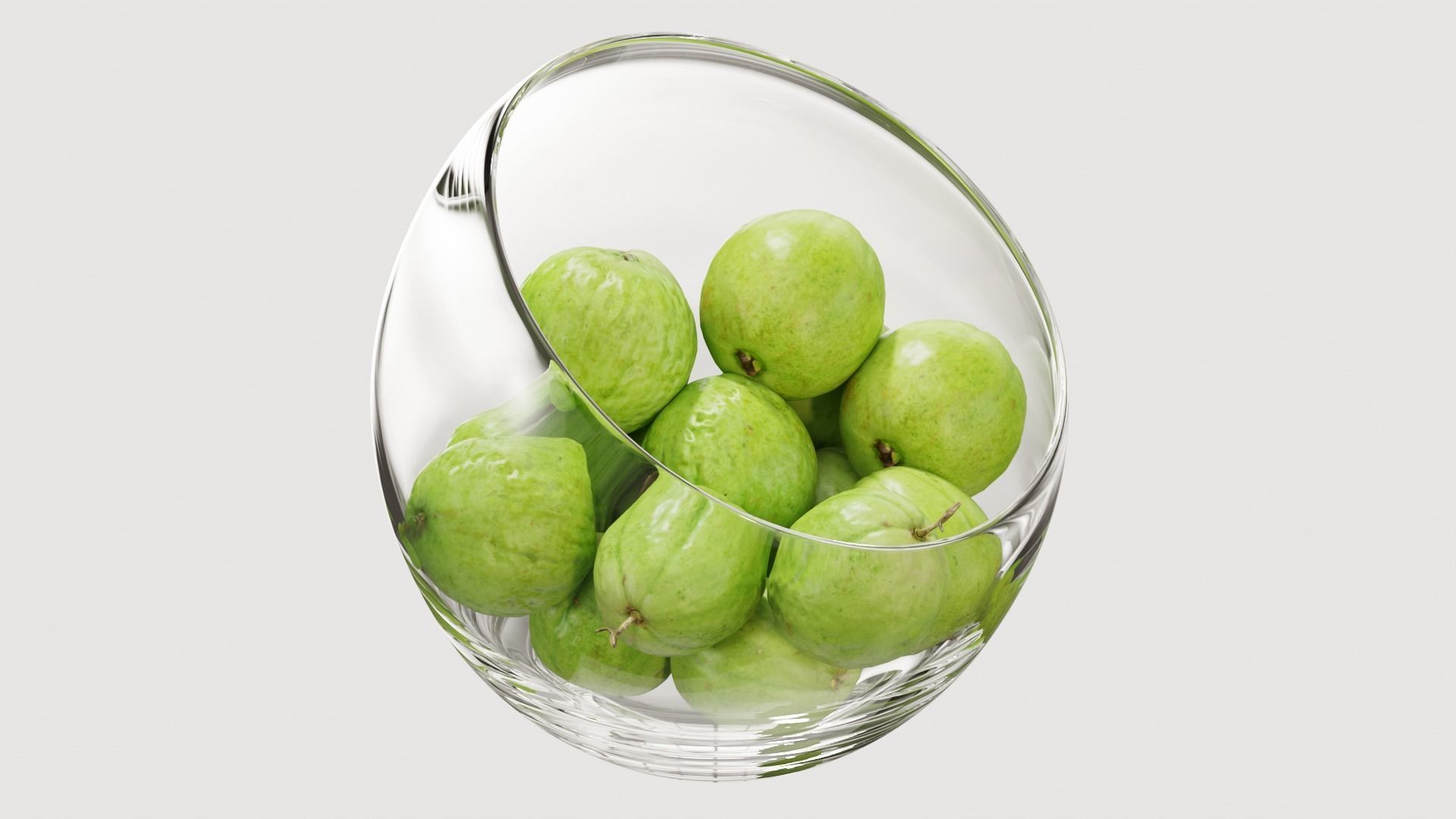 Large Slant Fruit Bowl Guava  3D model_4