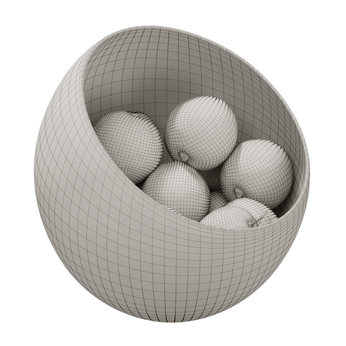 Large Slant Fruit Bowl Guava  3D model_3