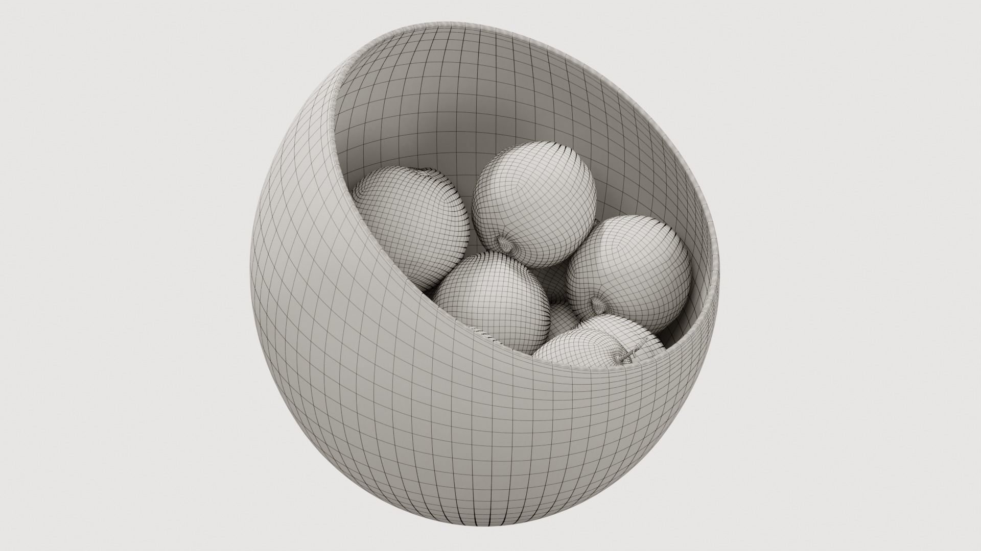 Large Slant Fruit Bowl Guava  3D model_7