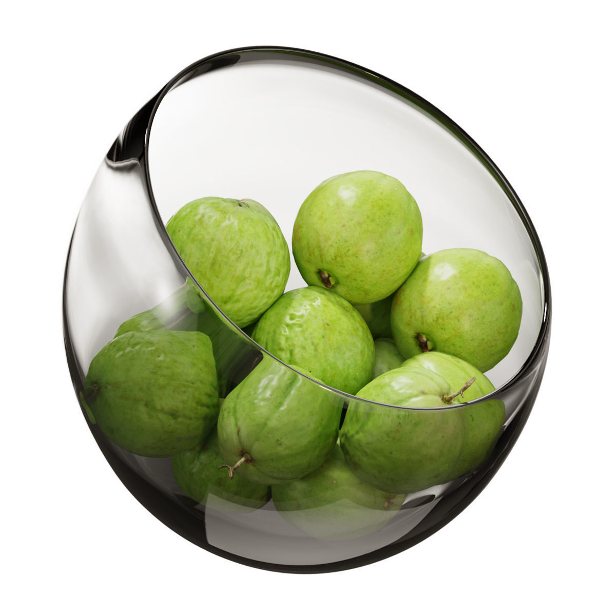 Large Slant Fruit Bowl Guava  3D model_2