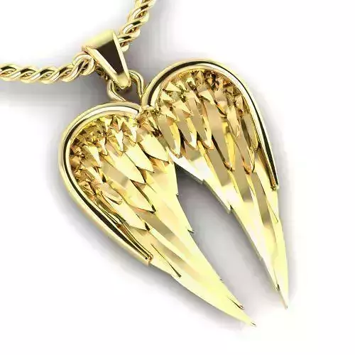pendant angel wings double-sided  3D print model