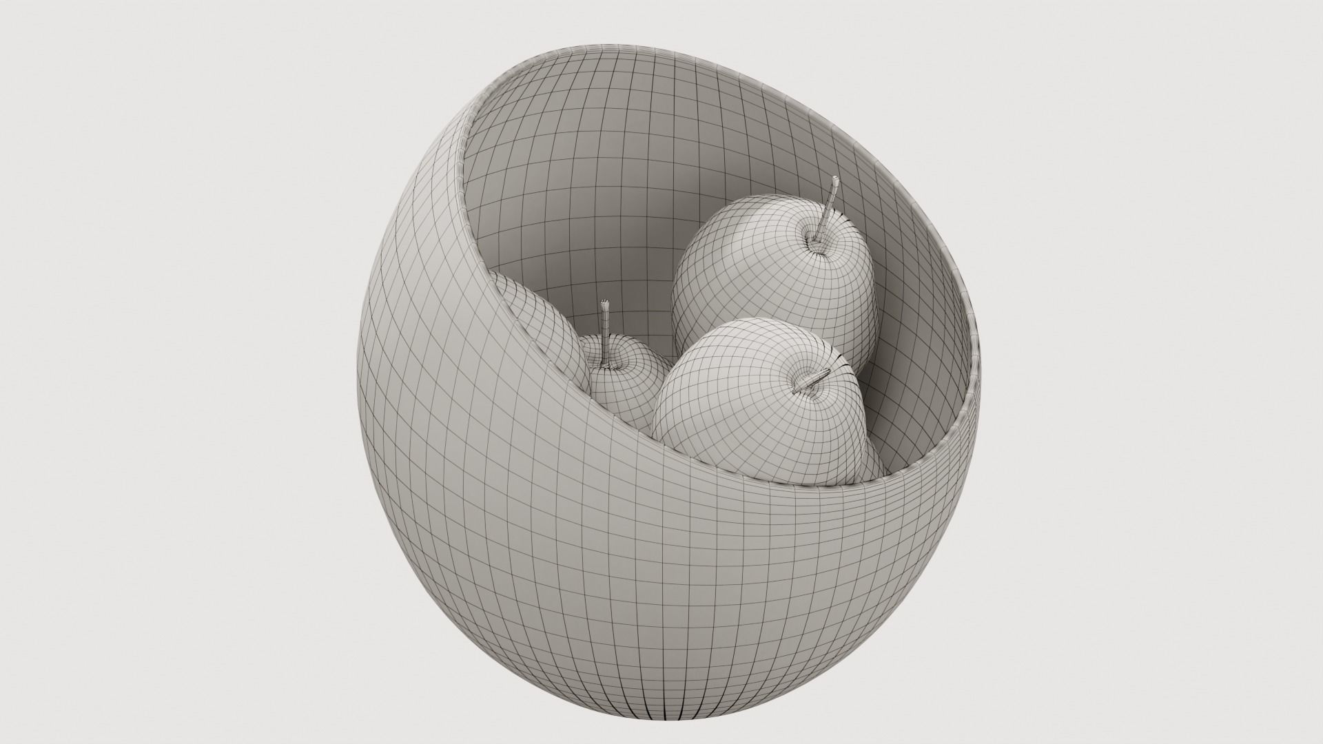 Large Slant Fruit Bowl pear 3D model_7