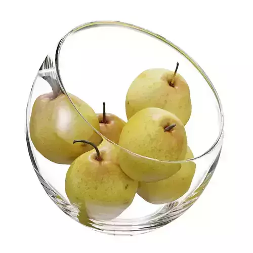 Large Slant Fruit Bowl pear 3D model