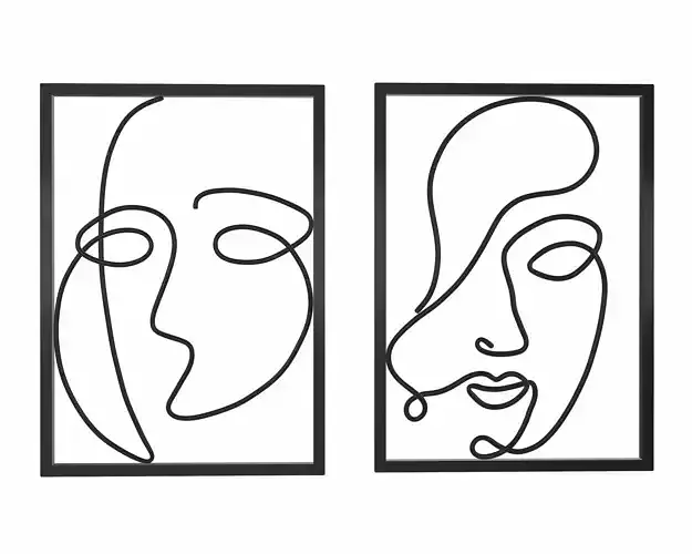 Picture with nonfigurative faces