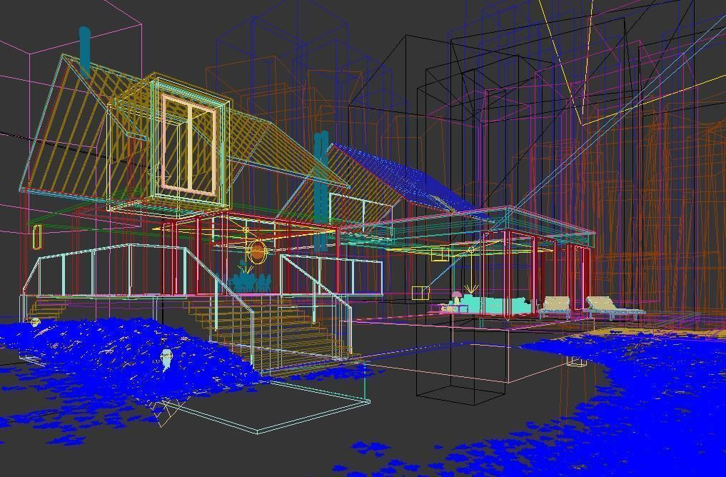 Modern Villa 3D Model with rendering 3D model_1