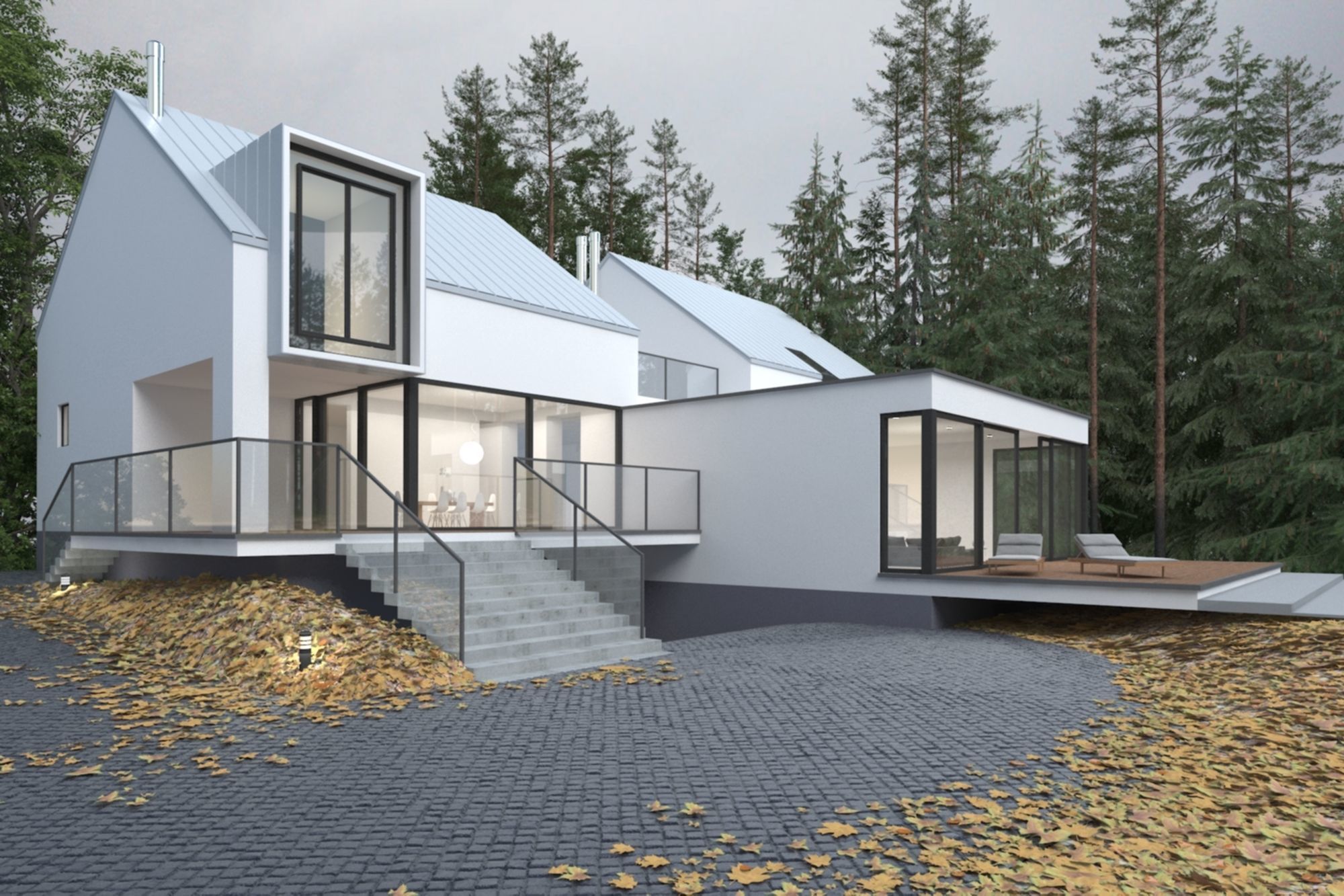 Modern Villa 3D Model with rendering 3D model_5