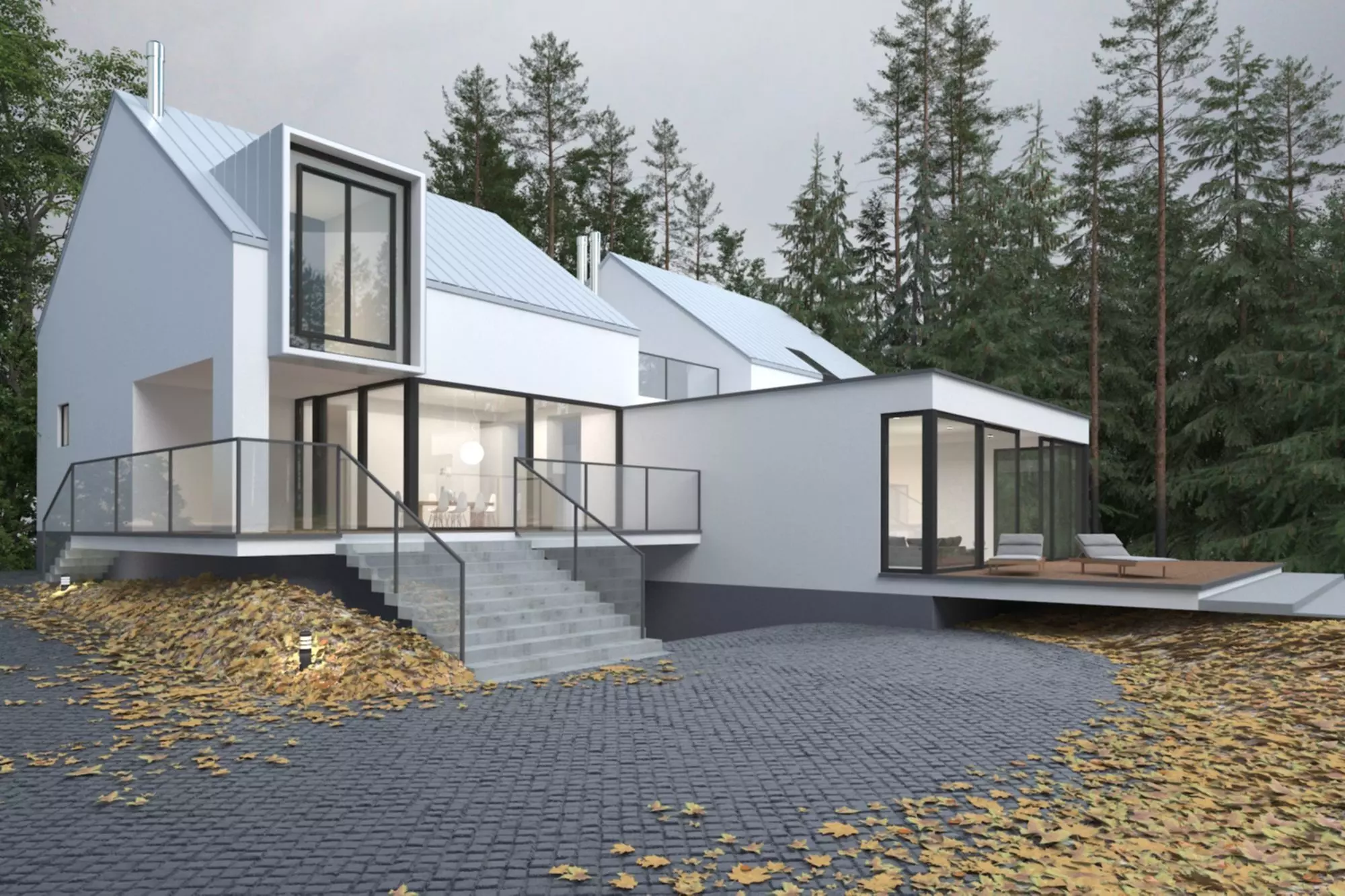 Modern Villa 3D Model with rendering 3D model_0