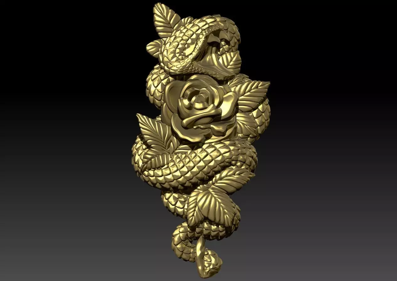 Snake Rose 3D print model_0