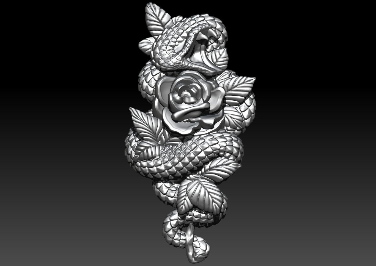 Snake Rose 3D print model_2