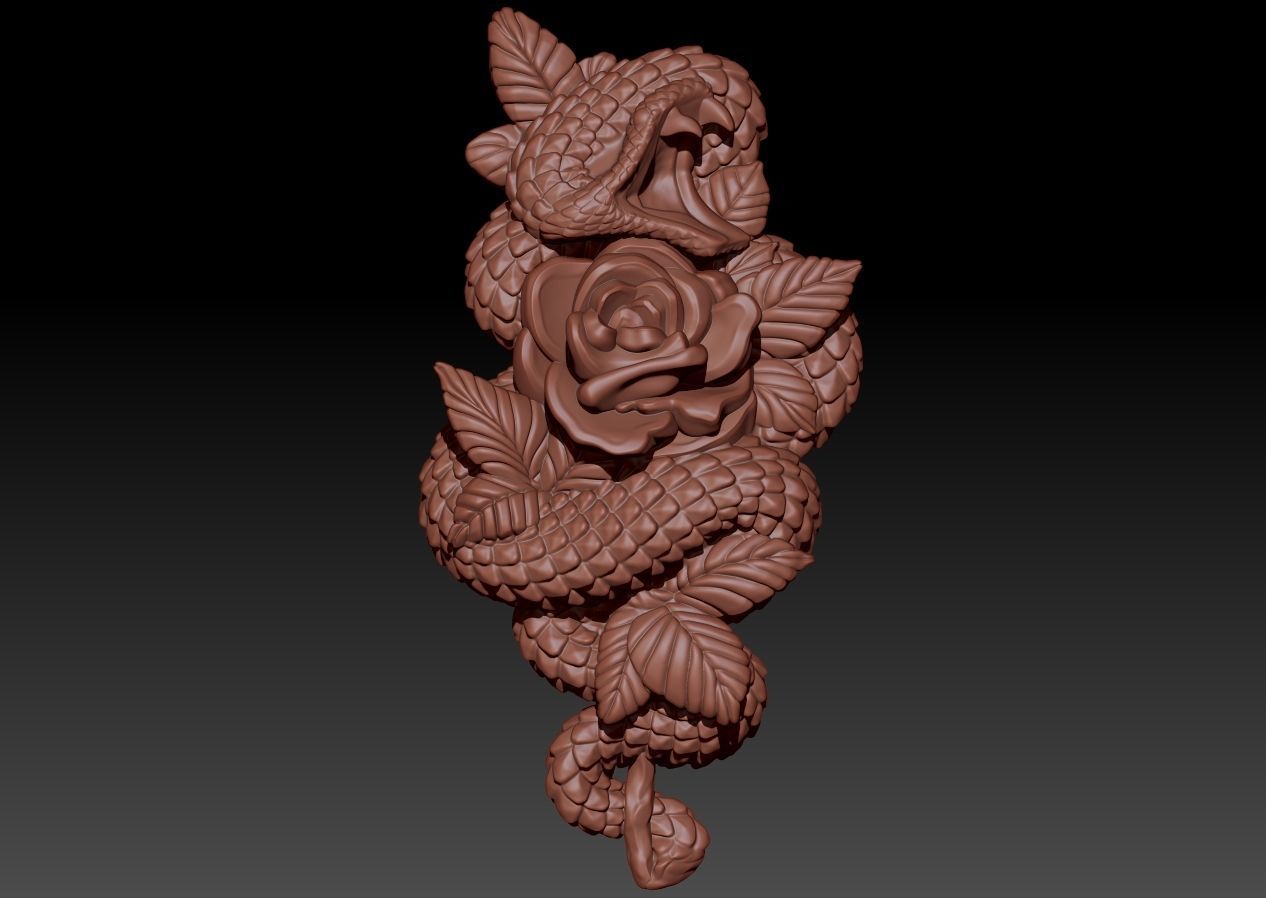 Snake Rose 3D print model_4