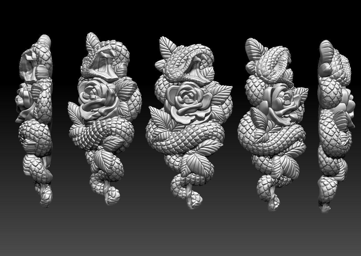 Snake Rose 3D print model_1