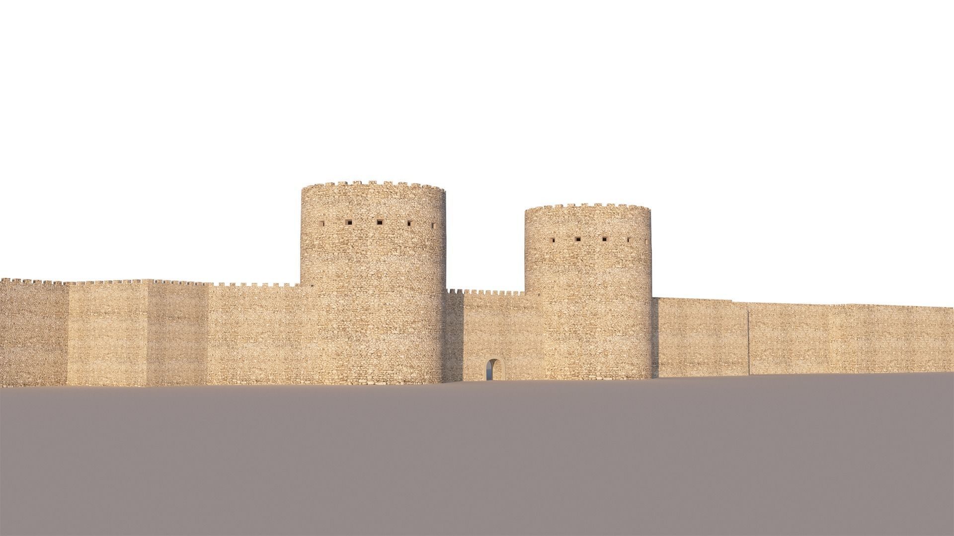 Ancient castle kit Low-poly 3D model_1