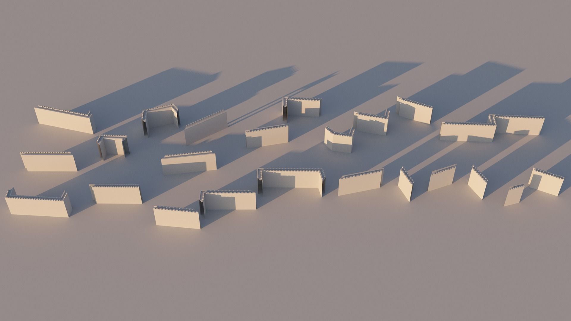 Ancient castle kit Low-poly 3D model_6