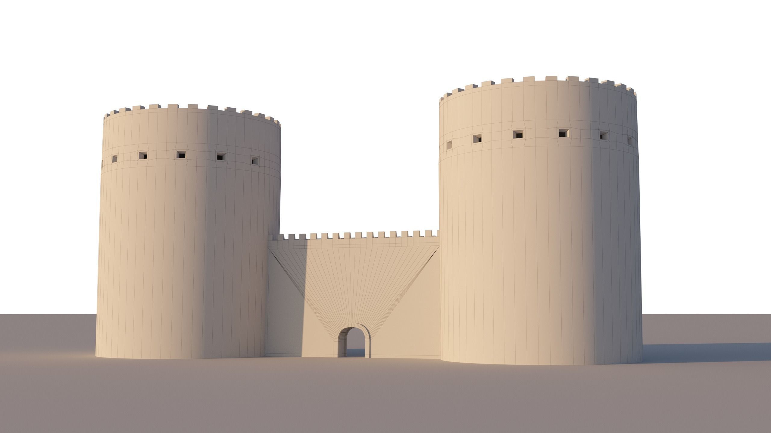 Ancient castle kit Low-poly 3D model_7