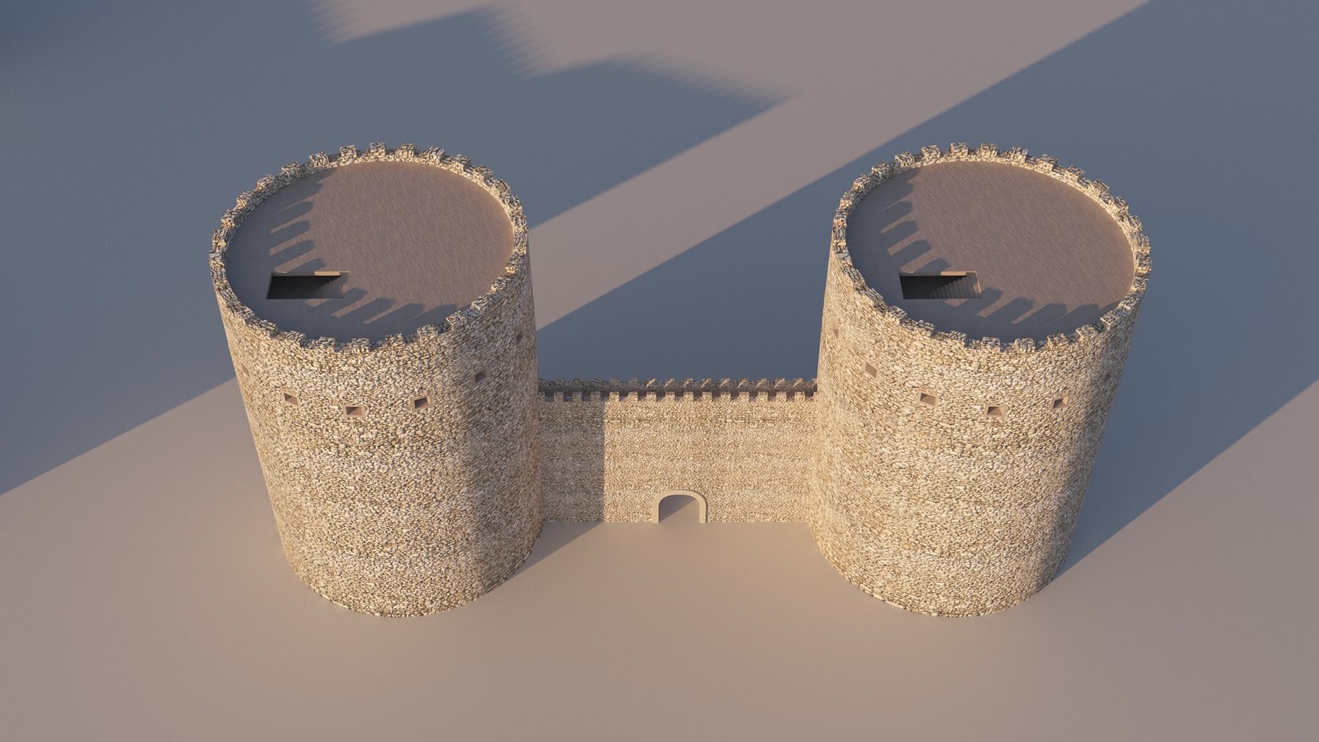 Ancient castle kit Low-poly 3D model_2