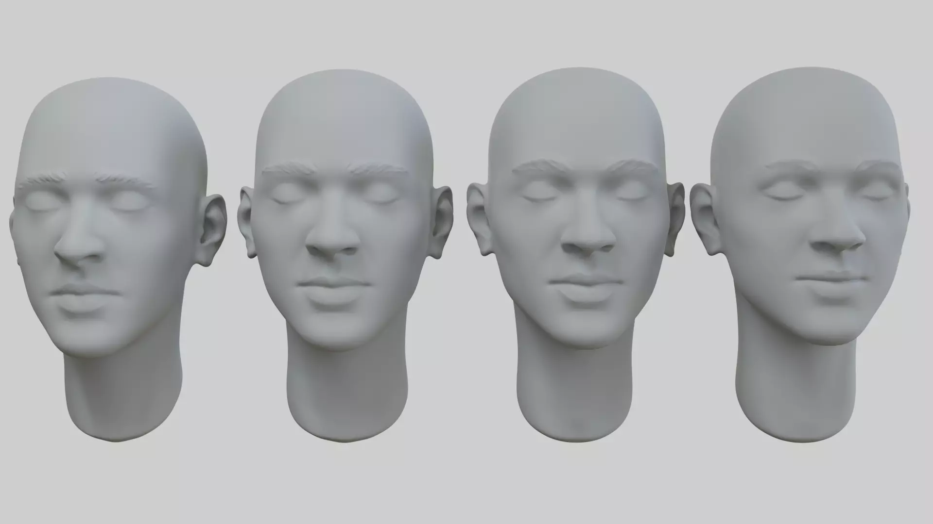 Woman Head Closed Eyes 3D model