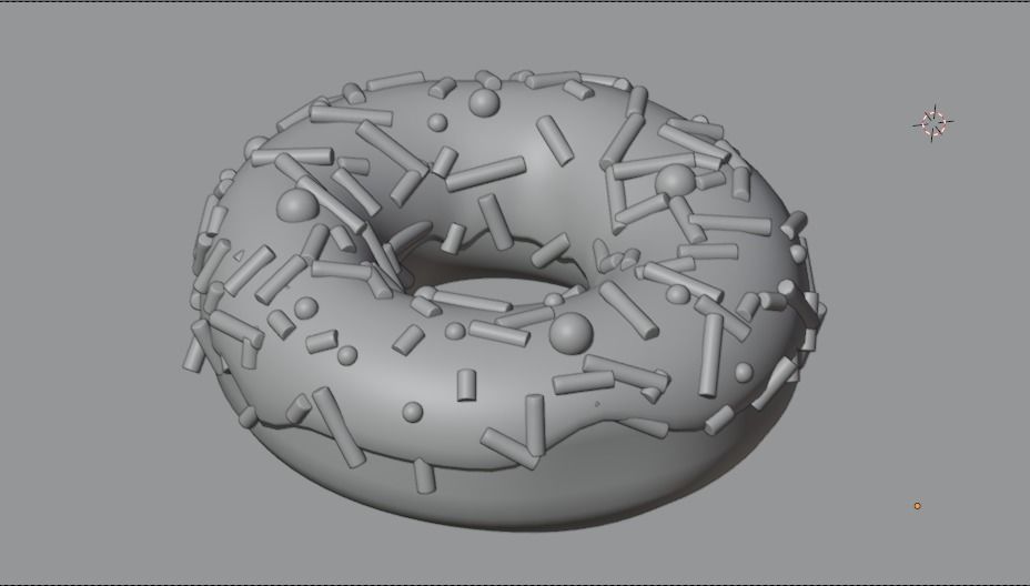 Stylized donut with icing and sprinkles 3D model_1