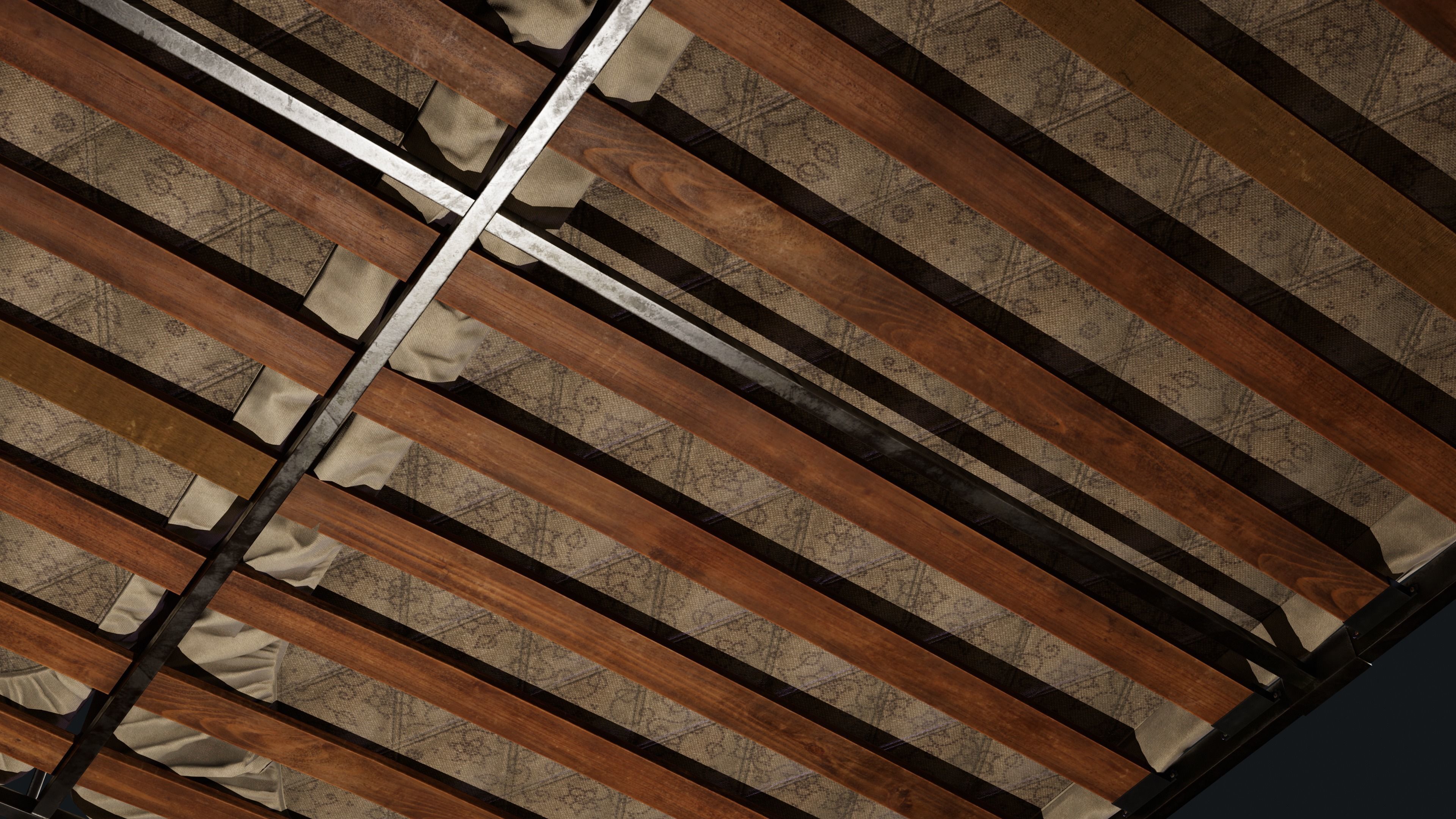 Old Bed PBR Model Low-poly 3D model_12