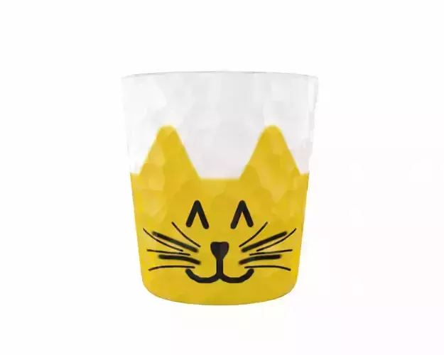  Plant Pot decorated with a Cat face 3D model
