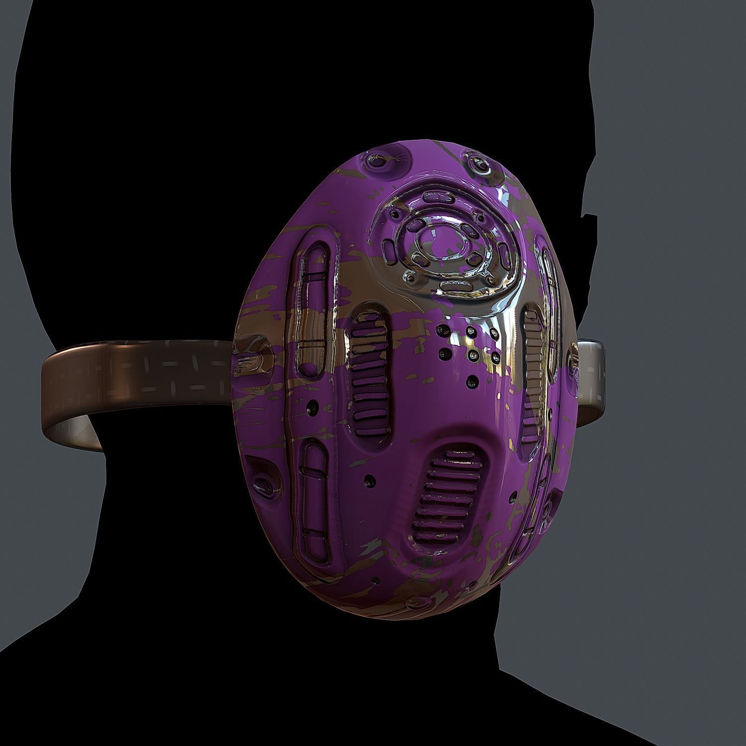 Helmet gas mask scifi military combat Low-poly Low-poly 3D model_4