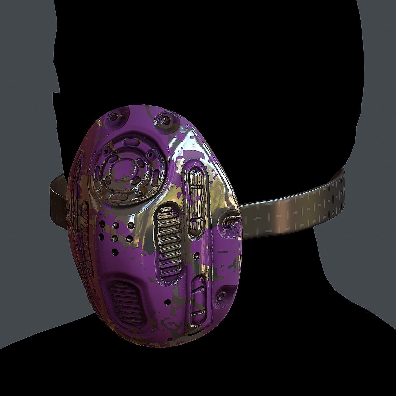 Helmet gas mask scifi military combat Low-poly Low-poly 3D model_1