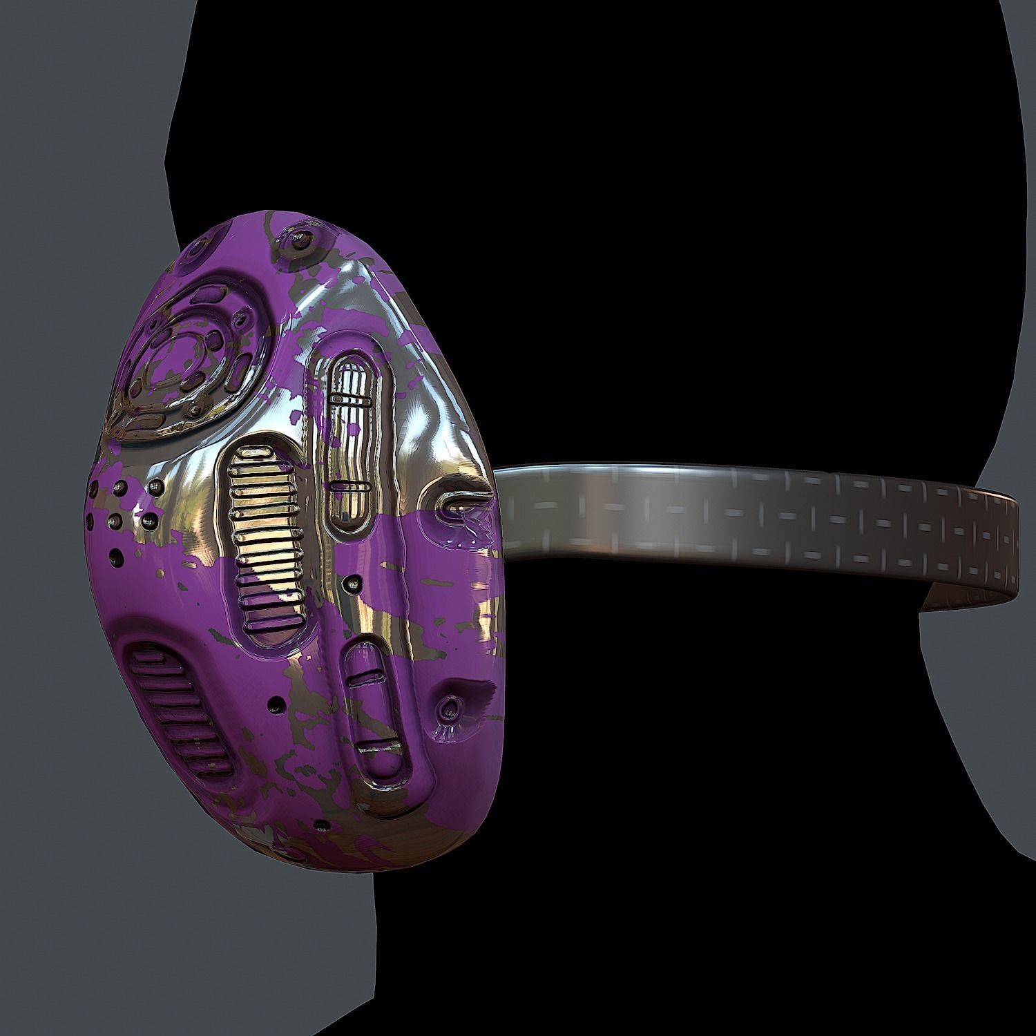 Helmet gas mask scifi military combat Low-poly Low-poly 3D model_5