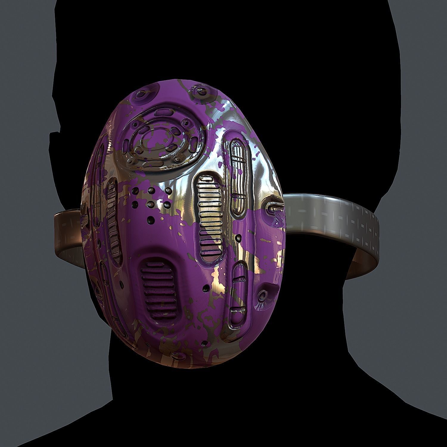 Helmet gas mask scifi military combat Low-poly Low-poly 3D model_3