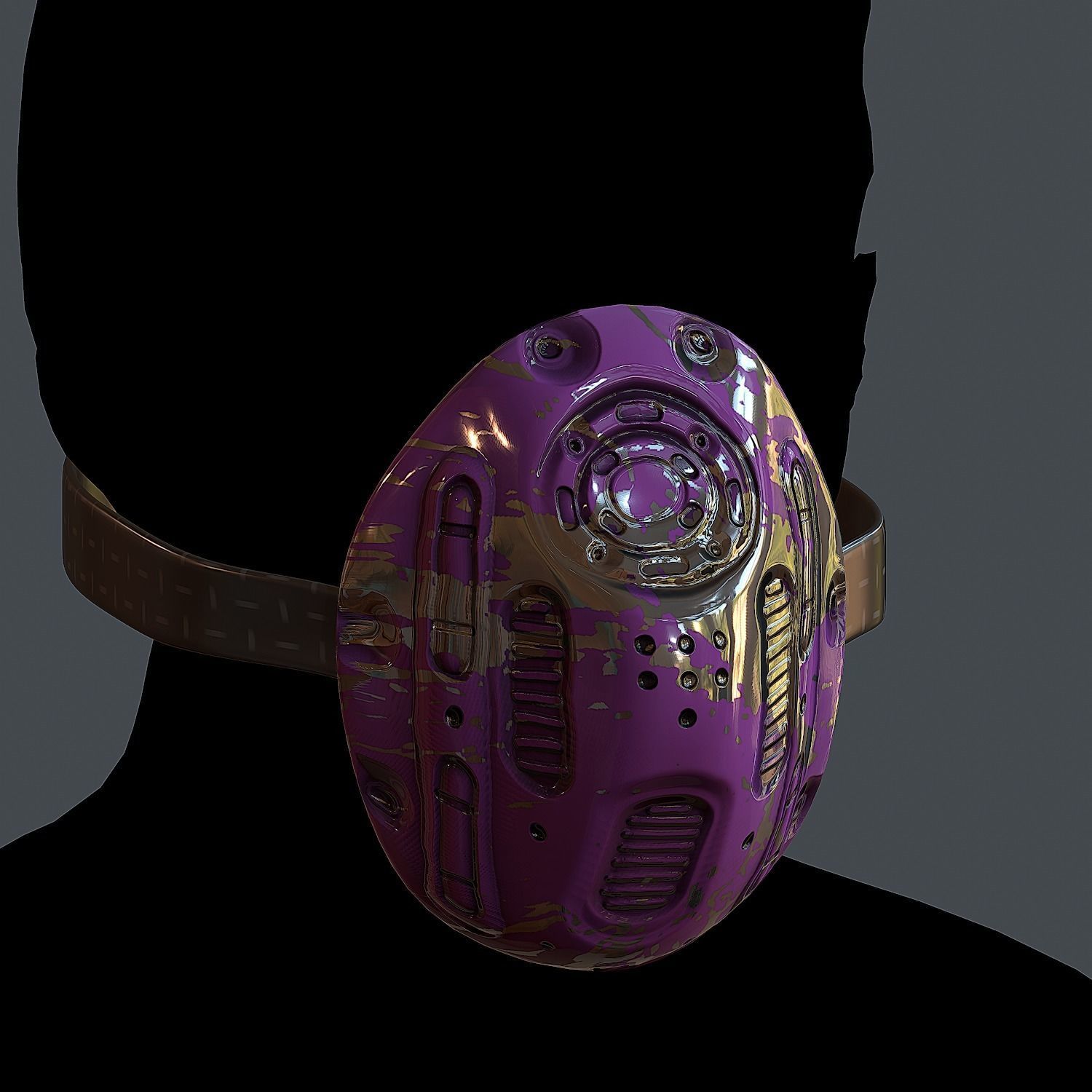 Helmet gas mask scifi military combat Low-poly Low-poly 3D model_2