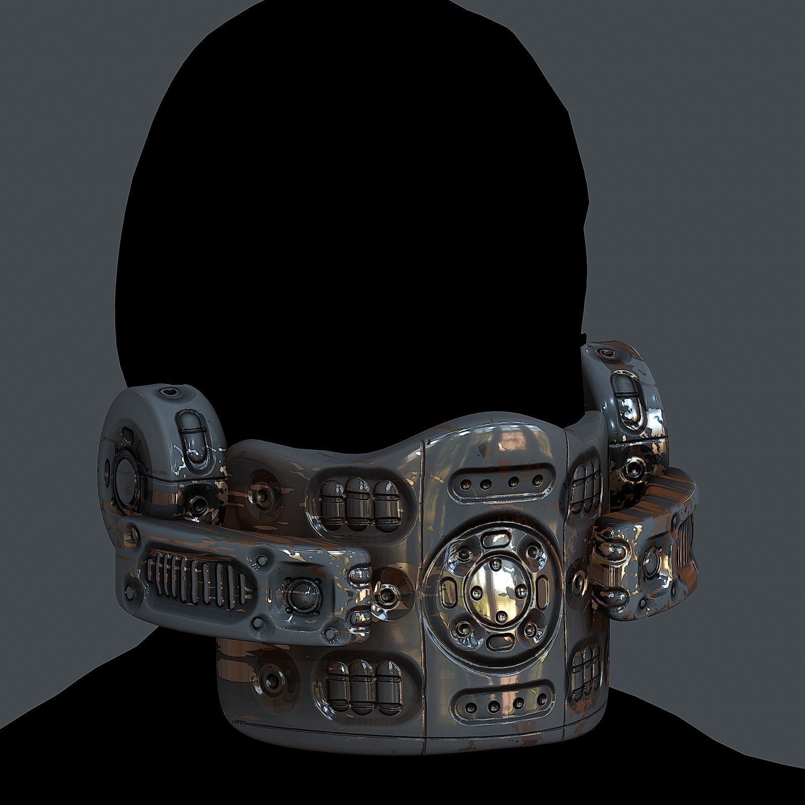 Helmet gas mask scifi military combat Low-poly Low-poly 3D model_2