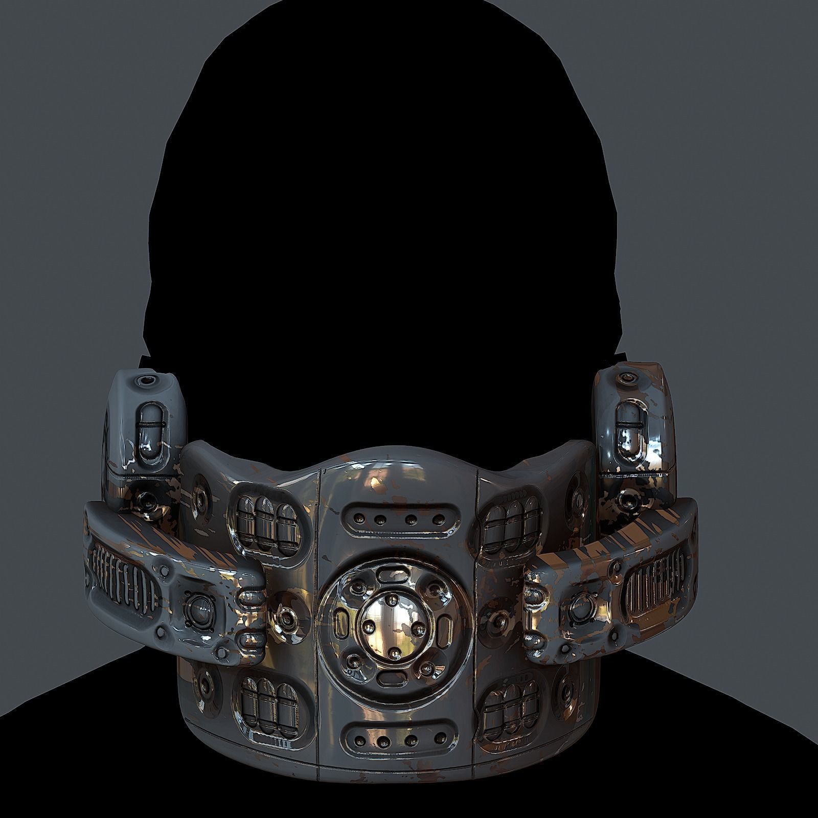 Helmet gas mask scifi military combat Low-poly Low-poly 3D model_1