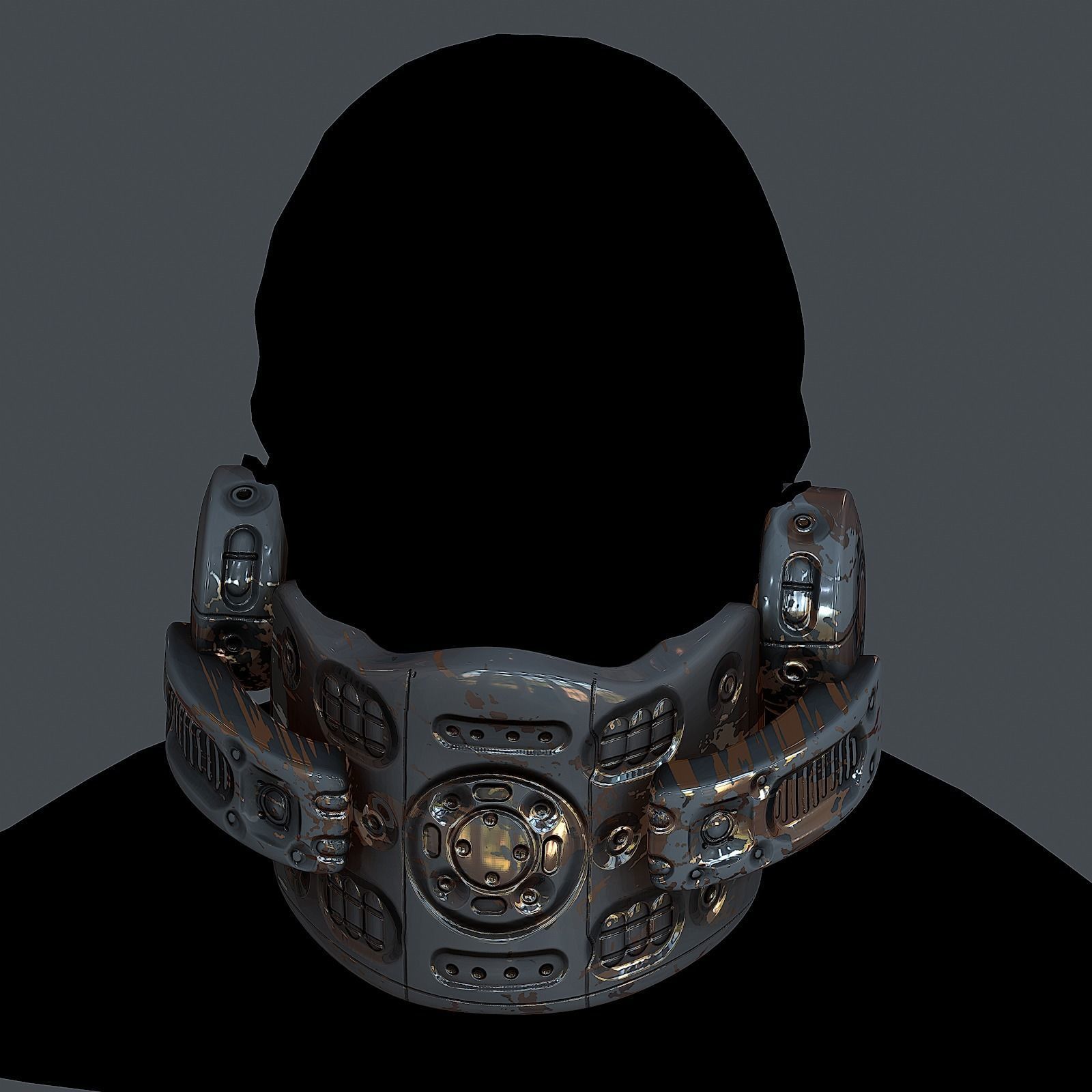 Helmet gas mask scifi military combat Low-poly Low-poly 3D model_4