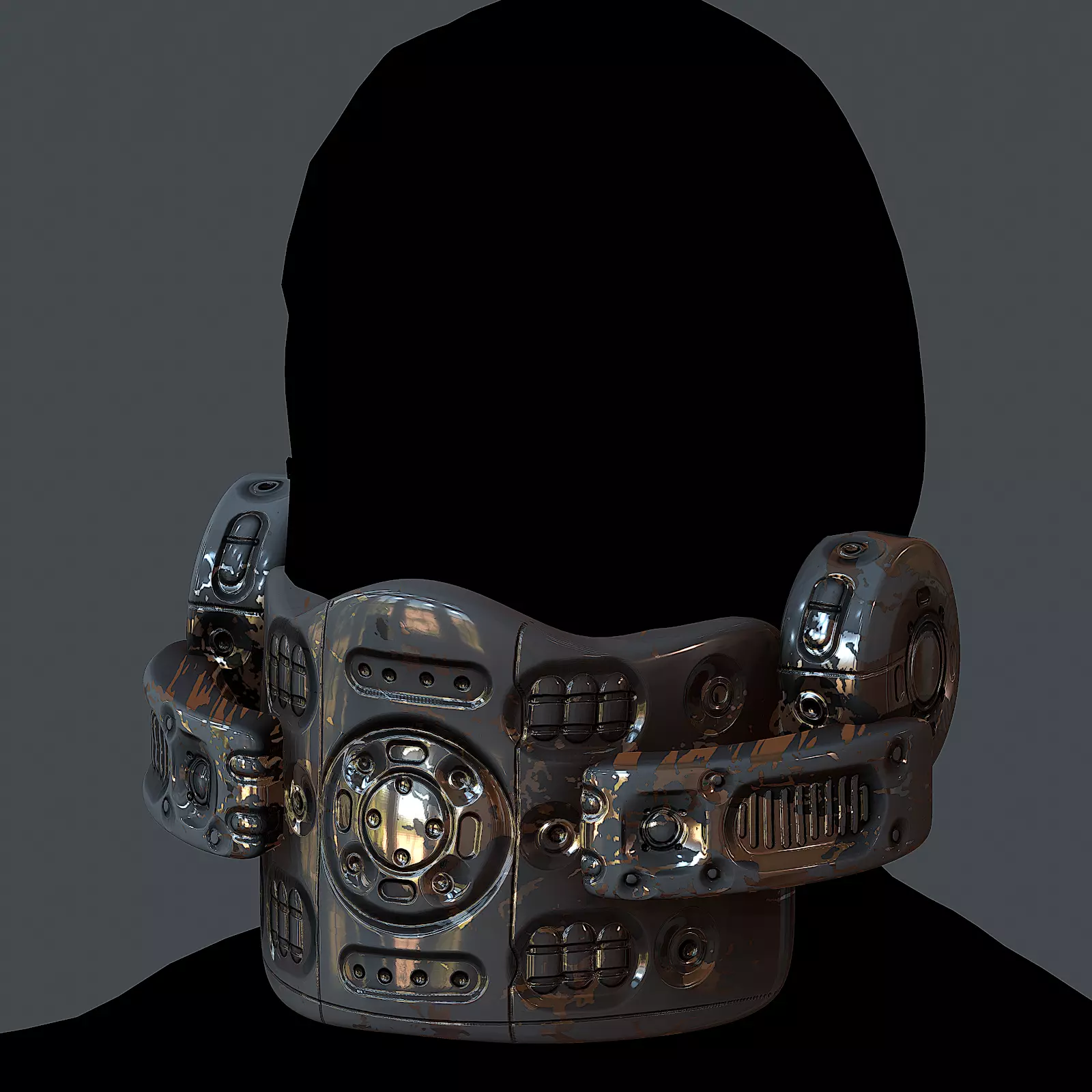 Helmet gas mask scifi military combat Low-poly Low-poly 3D model_0