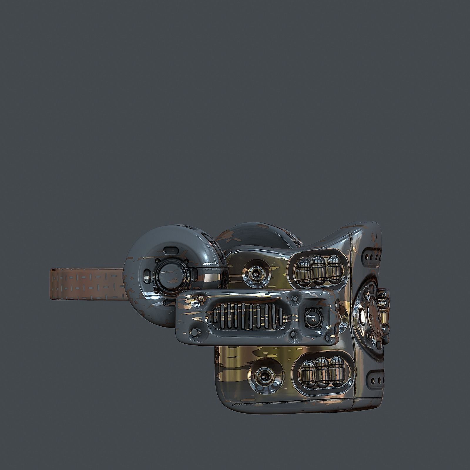 Helmet gas mask scifi military combat Low-poly Low-poly 3D model_7