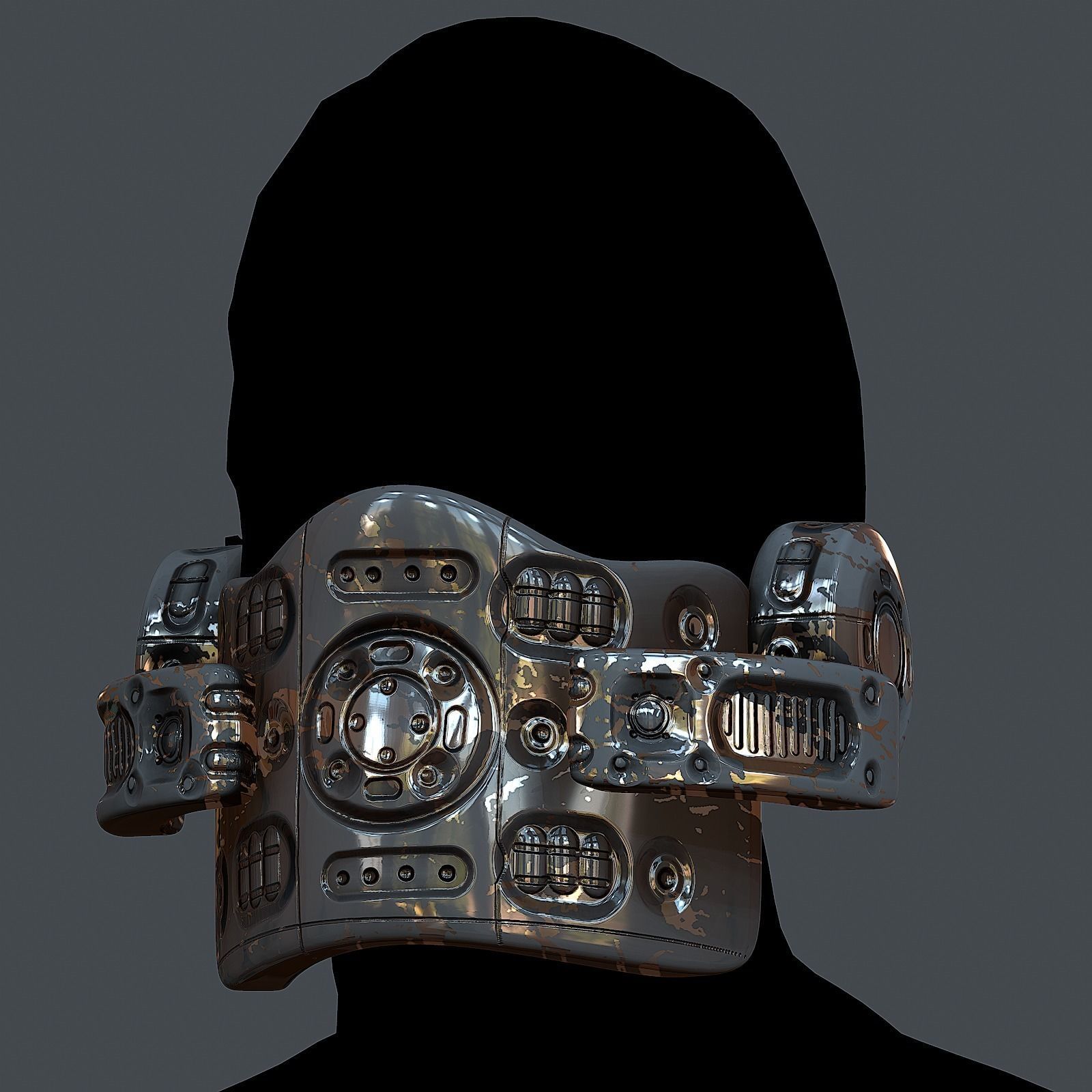 Helmet gas mask scifi military combat Low-poly Low-poly 3D model_3