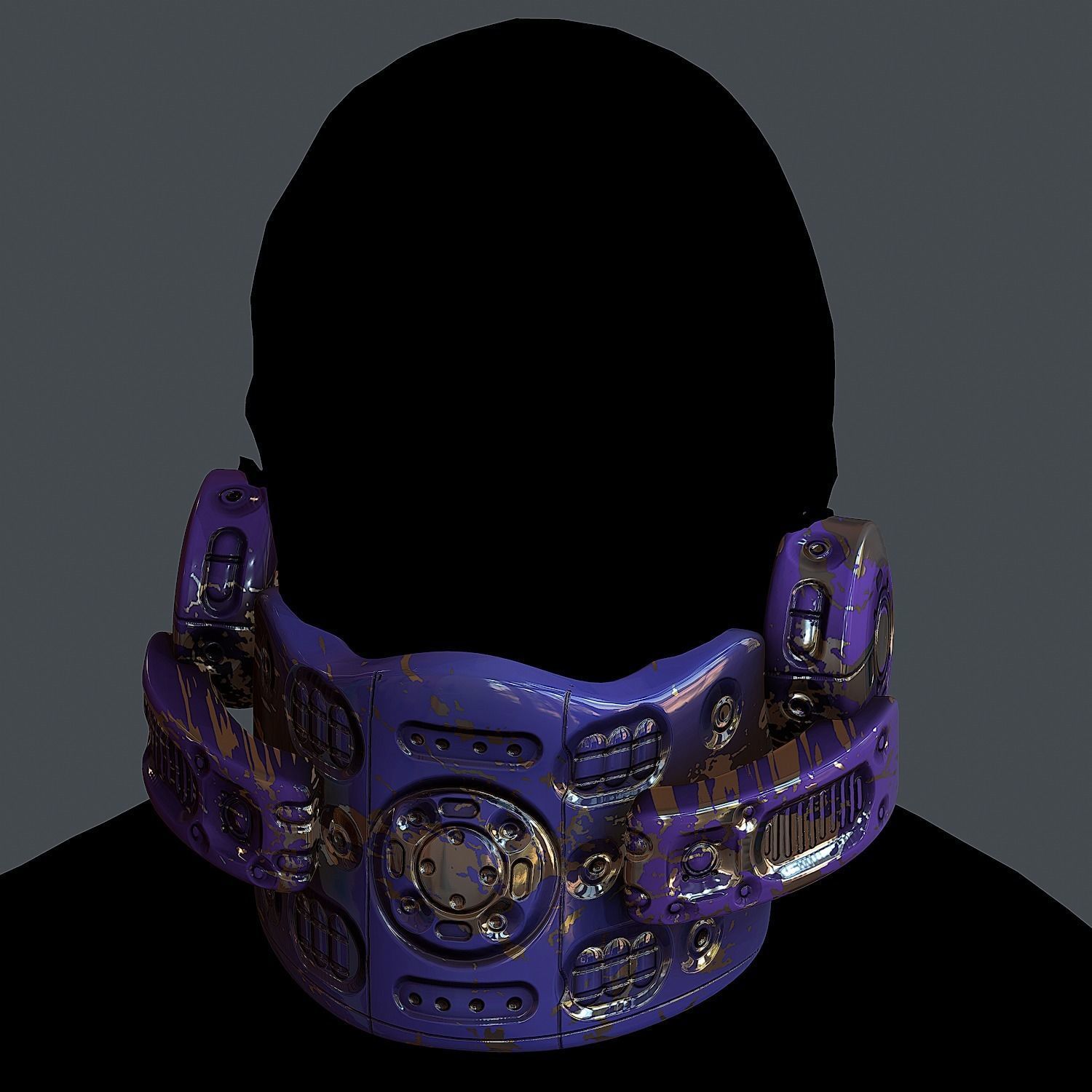 Helmet gas mask scifi military combat Low-poly Low-poly 3D model_4