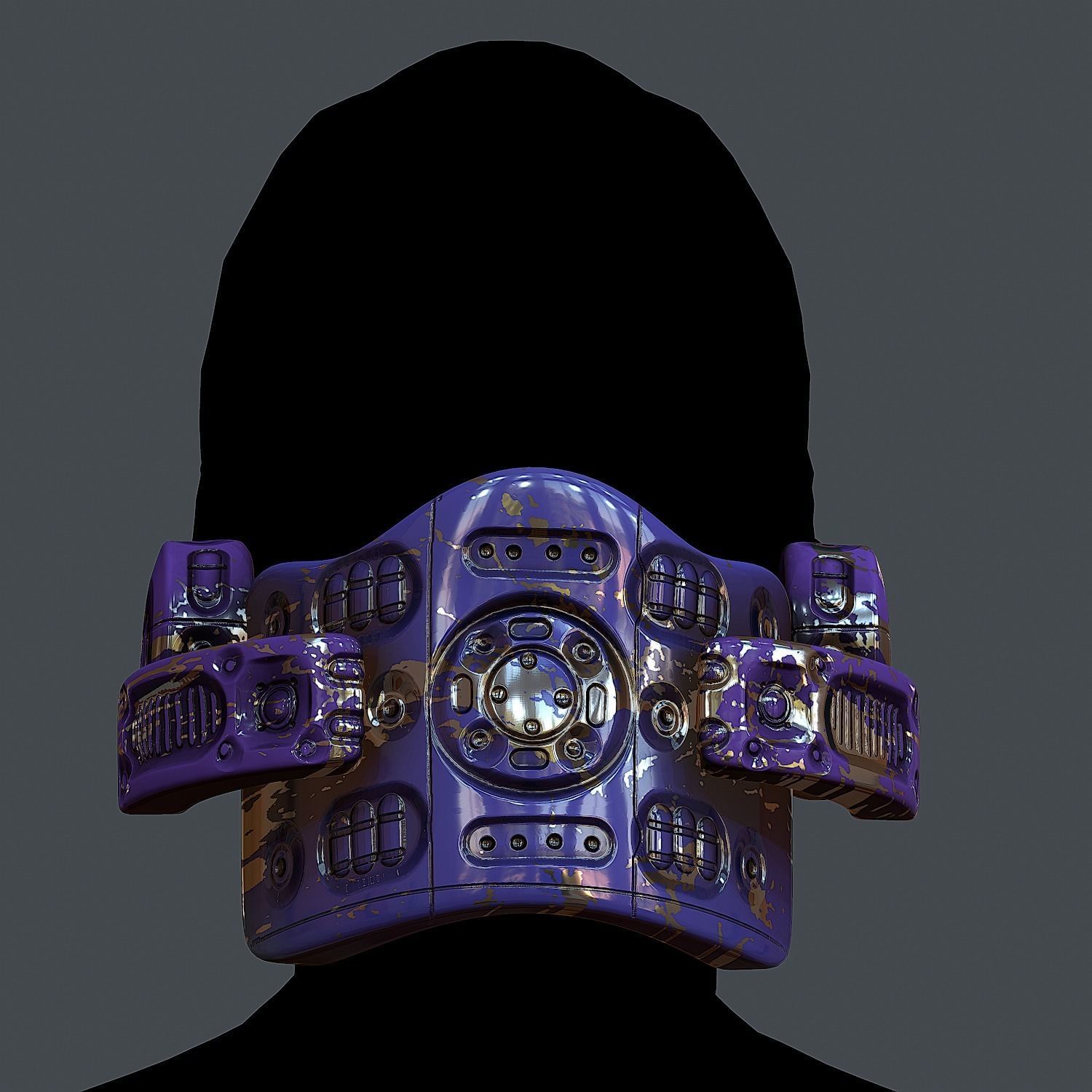 Helmet gas mask scifi military combat Low-poly Low-poly 3D model_3