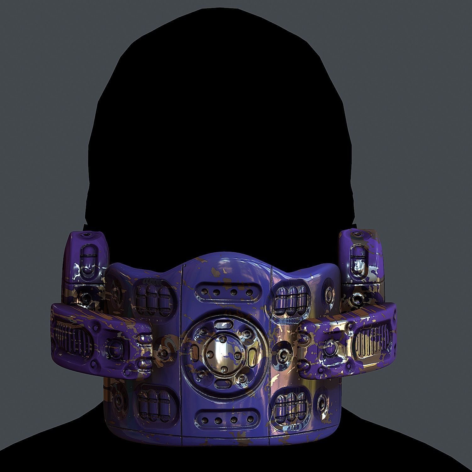 Helmet gas mask scifi military combat Low-poly Low-poly 3D model_1